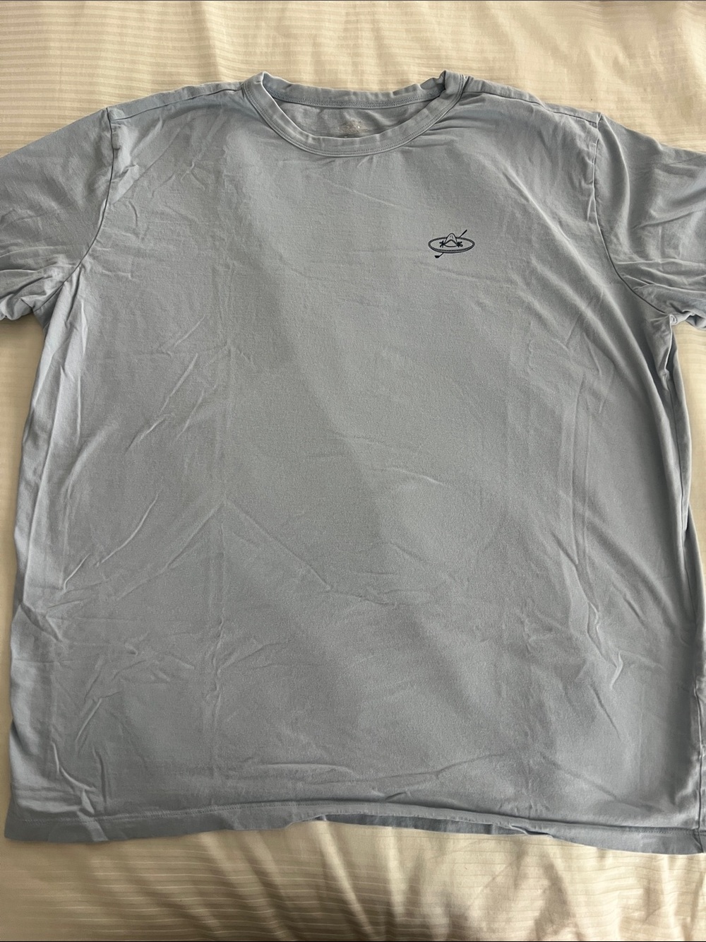Men's Light Blue Crewneck Tee with Micro Chest Logo